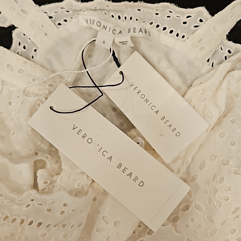 💕VERONICA BEARD💕 Aislin Broderie Anglaise Eyelet Cotton Maxi Dress White 6 NWT - Picture 15 of 16
